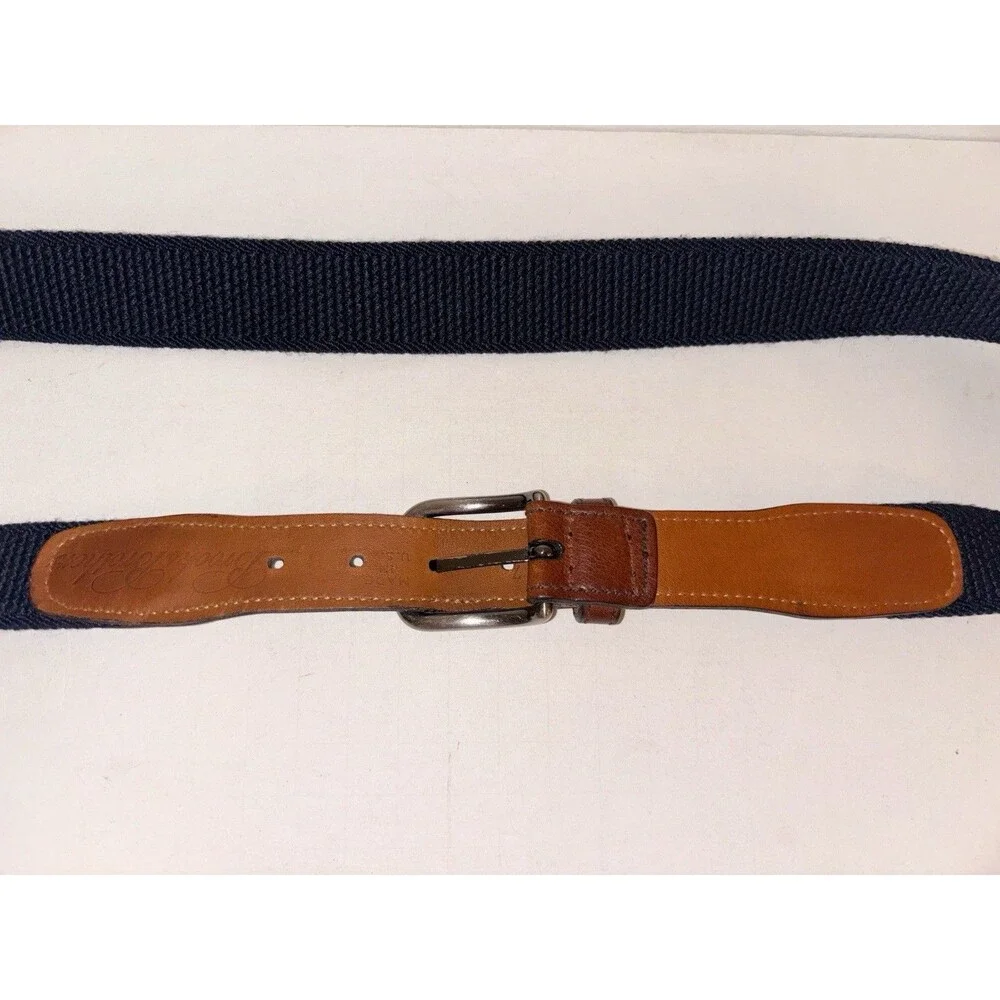 Brooks Brothers Leather Stretch Belt Blue and Brown Size 32 USA Made